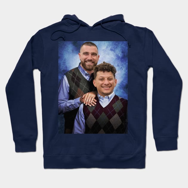 Kelce and Mahomes Stepbrothers Hoodie by VictorVV